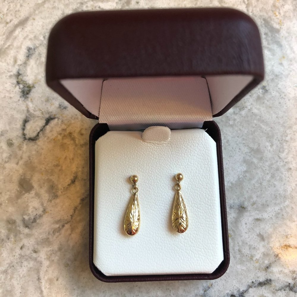 14 karat yellow gold dangling earrings - Picture 4 of 6